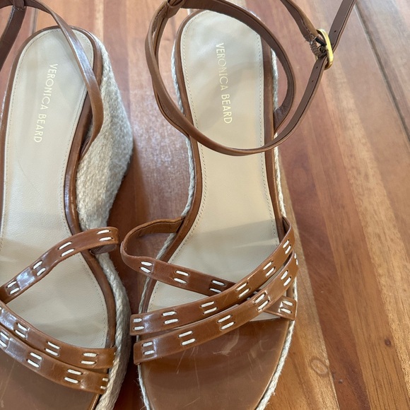NWOT Veronica Beard Tan Espadrille Wedges 8.5 - Picture 3 of 6